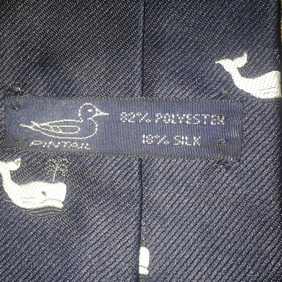 Pintail Men Blue Tie with White Whales - Picture 2 of 6